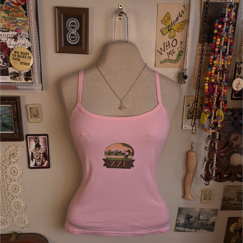 Pearls Before Swine Comic Graphic Tank Top Women's Medium/Large Pink